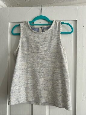 J. Crew White and Lavender Sleeveless Top